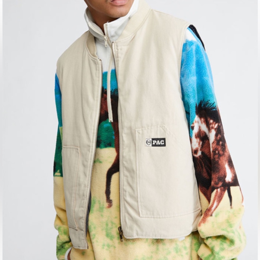 NEW PACSUN Diamond Cross Ranch x PacSun Canvas Vest size:Large